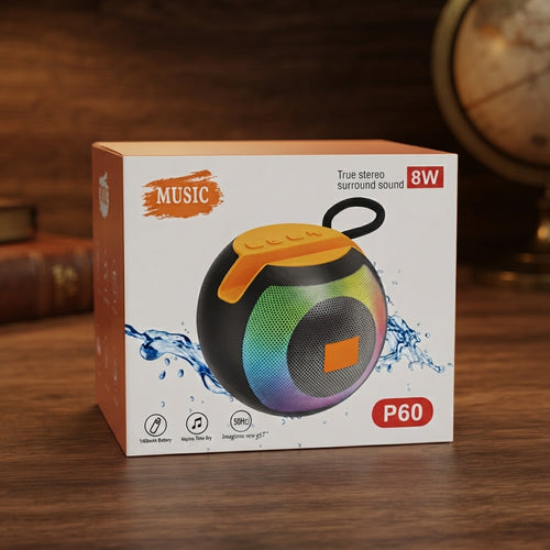 Music Wireless 8W Bluetooth Speaker P60 - Electronic Product Designed For Audio And Daily Sound Routine (Random Color)