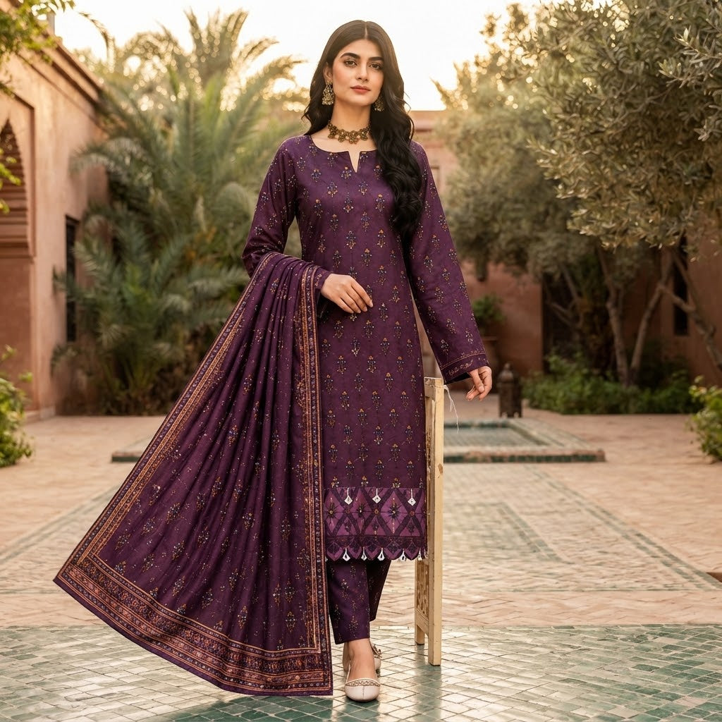 SALIM Design-05 3 Piece Printed Lawn Suit